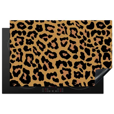 Produktbild von KitchenYeah© Herdabdeckplatte Panther Druck - Tiere - Braun , 81x52cm, Küche Deko, Glaskeramikkochfeld Herdabdeckung, Abdeckplatte fùr Kochfeld