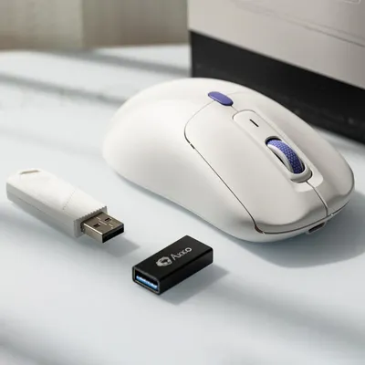 Produktbild von AKKO Pulse 01 Gaming-Maus PAW3950-Sensor, Dual-Nordic-Chip PAW3950, 8000 Hz Abfragerate, kabelgebunden + 2,4 G + Bluetooth-Funkmaus