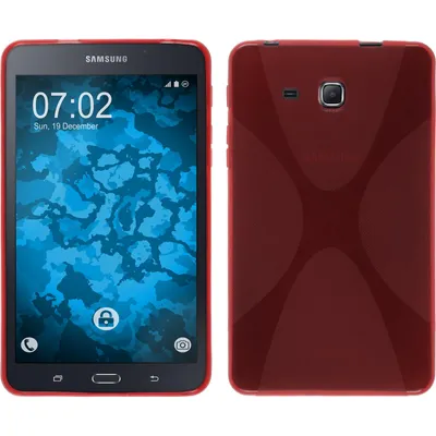 Produktbild von PhoneNatic Case kompatibel mit Samsung Galaxy Tab A 7.0 2016 (T280) - rot Silikon Hülle X-Style + 2 Schutzfolien