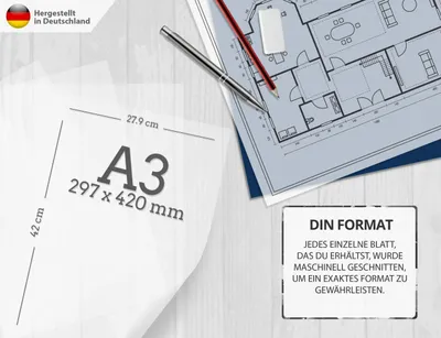 Imagen del producto de Papel transparente DIN A3, 50 hojas, 85 g/m², ideal para imprimir y manualidades