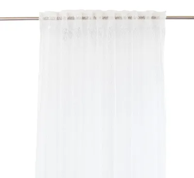 Gardinenschal weiß 300x270 cm, halbtransparent, Polyester, Kräuselband