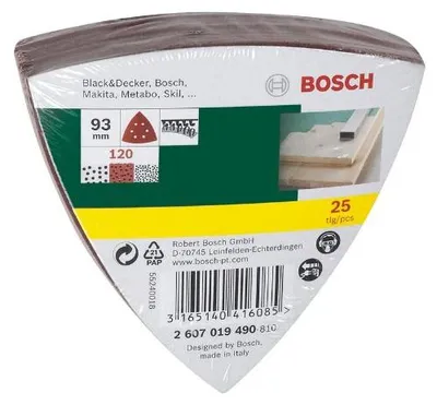Produktbild von Schleifblatt-Set für Deltaschleifer, 93 mm, 120, 6 Löcher, 25er-Pack