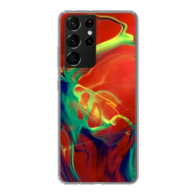 Produktbild von MuchoWow® Handyhülle Schutzhülle Hülle für Samsung Galaxy S21 Ultra Kunst - Tinte - Farben - Psychedelisch Silikon Softcase Handy Hülle - Mobiltelefon