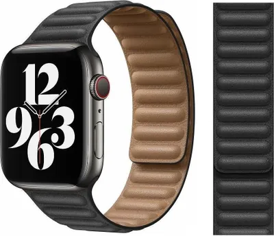 Produktbild von Original Apple Leather Link Armband S/M 38/40/41mm MY9A2ZM/A Black