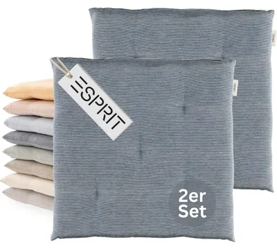 Image de Coussins d'assise ESPRIT NEEDLESTRIPE Bleu 40 x 40 cm - Lot de 2