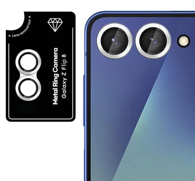 Produktbild von Kamera Schutzglas Linsenschutz für Samsung Galaxy Z Flip8 5G 9H Glas Silber