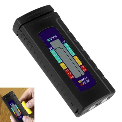 Produktbild von Digitaler Batterietester mit LCD Anzeige, Universal Batterie Tester & präzises Batterieprüfgerät für Haushalt, Für AAA, AA, C, D, 9V & 1,5V Knopfzellen