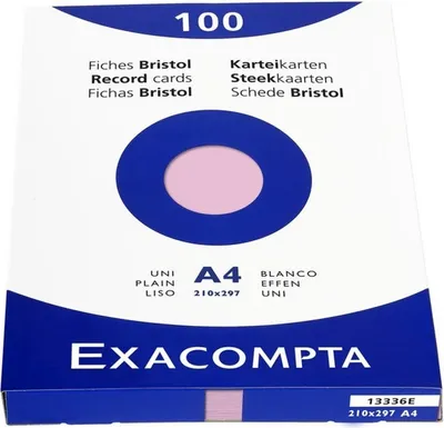 Produktbild von Karteikarten A4 blanko rosa VE=10x100 Stück