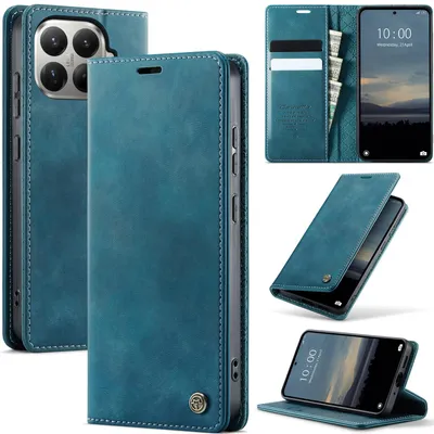 Produktbild von Handyhülle für Xiaomi 17T Pro Hülle Leder mit RFID Schutzhülle Klapphülle Magnet Kartenfach Standfunktion Blau