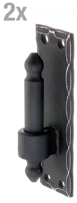 Produktbild von Alberts 2 x Kloben auf Platte, 150 x 45 mm, Schmiedeeisen, schwarz verzinkt