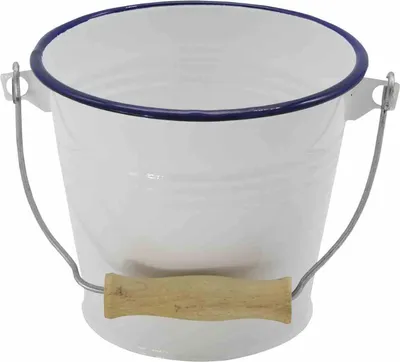 Image de Minieimer Email, weiß/blau, Höhe: 130 mm, ø: 140 mm