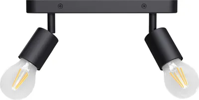 Produktbild von linovum AWORA Deckenleuchte zweiflammig schwenkbar - Wohnzimmer Deckenlampe schwarz inkl. 2x E27 Filament Birnen mit fourSTEP