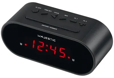 Image de Réveil numérique avec écran LED, double alarme, fonction snooze, couleur noire