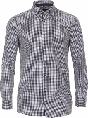 Produktbild von CASAMODA Herren Businesshemd Langarm Button-Down Comfort-Fit Marine kariert 42