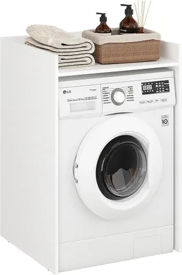 Productafbeelding van Wasmachinekast met bovenkast, wit - Wasmachineombouw | Wasmachinekast Mozi, 66 x 62 x 97 cm