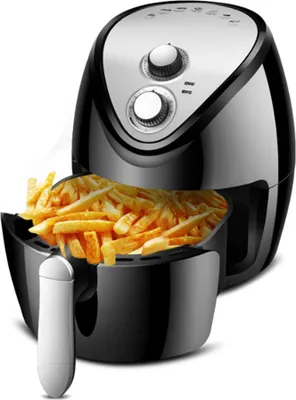 Produktbild von 5,5L Heißluftfritteuse, Friteuse Heissluft 1300W Heissluftfriteuse,  Intelligenter rauchfreier Air Fryer Elektrofritteusen, Pommes-Frites-Maschine,Fritteuse ohne Fett / Öl, Brot & Bratkorb , Schwarz
