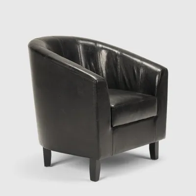 Produktbild von Kunstledersessel Cockpit-Sessel Lounge-Büro Wartezimmer Klassisches Design Seashell - Schwarz