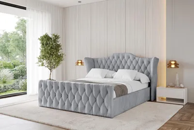 Produktbild von ALTDECOR Polsterbett mit Bettkasten -  ZORAN-Z - 140x200 Hellgrau - Bett mit Matratze H3/H4, Kopfteil und Fußteil, Boxbett, Doppelbett mit Stauraum