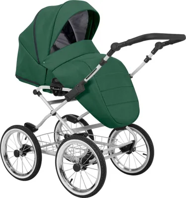 Produktbild von Kunert Romantic 2in1 Kinderwagen in Grün mit AIR Wheels und grauem Rahmen
