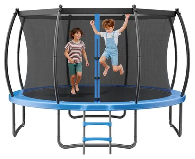 Obrázok produktu pre VEVOR Vonkajší trampolín 366 x 366 x 256 cm, trampolín na relaxáciu, certifikovaný podľa normy ASTM, záhradový trampolín so sieťou a zosilneným polstrováním, nosnosť 181 kg, nerezový trampolín pre deti a dospelých