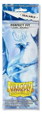 Imagen del producto de Dragon Shield: Perfect Fit Inner Sleeves - Sealable - Clear/clear (100) – Fundas protectoras – Arcane Tinmen ApS
