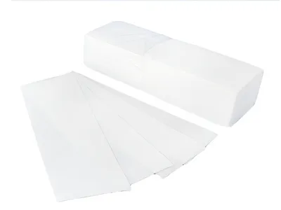 Immagine prodotto di Strisce depilatorie in pile resistente, bianco, 100 pezzi, 20x7 cm