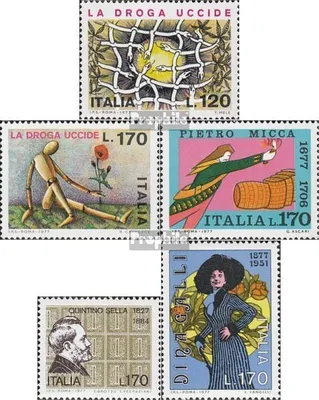 Produktbild von Briefmarken Italien 1977 Mi 1560-1561,1562,1591,1595 (kompl.Ausg.) postfrisch Kampf dem Drogenmißbrauch