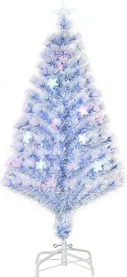 Produktbild von Weiß-blauer Weihnachtsbaum, 120 cm, PVC mit 3 LED-Lichtern