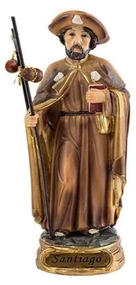 Santiago-Pilgerfigur aus Harz, handbemalt, 12 cm