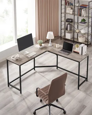 Immagine prodotto di Scrivania ad angolo - Scrivania a forma di L - Scrivania da gioco - Scrivania per computer - Dimensioni: 149x149x75 cm - Scrivania robusta
