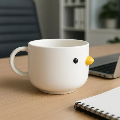 Keramik-Kaffeetasse mit Hühnermotiv, 270 ml, spülmaschinengeeignet