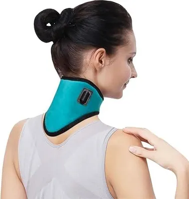 Produktbild von Nackenwärmer USB Nackenheizkissen mit 3 Heizstufen Nackenschutz Heizkissen mit Abschaltautomatik Nackenbandage Schnellaufheizende Nackenstütze Verstellbare Nackenstütze bei Nackenschmerzen,Grün
