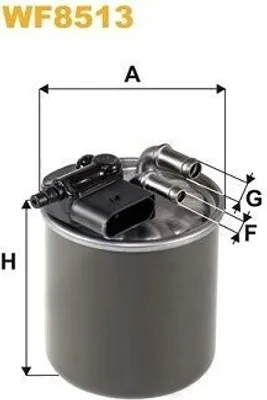 Produktbild von Kraftstofffilter WIX FILTERS WF8513 passend für MERCEDES-BENZ SPRINTER 3,5-t Kasten (906) Leitungsfilter