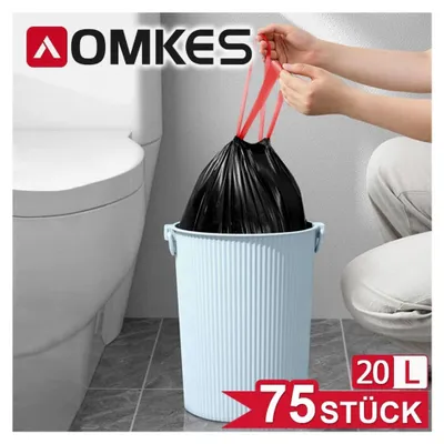 Produktbild von Müllbeutel 20l mit Zugband Schwarz, 75 Stück