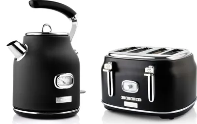 Produktbild von Westinghouse Retro Wasserkocher + Toaster 4 Schlitze - Schwarz