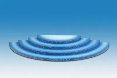 Produktbild von Holzsockel Engelwolke blau-weiß 4-stufig halbrund BxHxT 43x4x20,5cm NEU