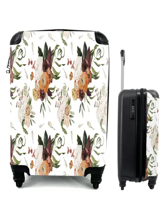 Produktbild von MuchoWow® Koffer Handgepäck Trolley Rollkoffer Kleine Reisekoffer mit 4 Rollen - Blumen - Farben - Muster - Cabin Size < 55x40x23 cm & 55x40x20 cm - Fotokoffer - Kabinenkoffer - Boardgepäck - Reise-Box - Reisekoffer - Reisegepäck - Koffer mit Bild - Trolley für Kinder