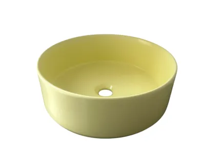 Produktbild von Waschschale Waschbecken Rund Aufsatz Gelb 43cm