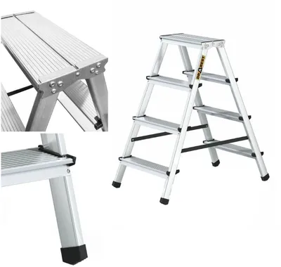 Image de Drabest | échelle en aluminium, double-face, 4 marches, 125 kg