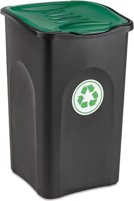 Produktbild von Stefanplast Abfallbehälter, 50 l, EcoGreen, grüner Deckel