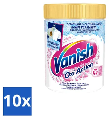 Produktbild von 10 x Vanish Oxi Action Whitening Wasbooster Pulver für weiße Wäsche 940 g - Vorteilspackung - 10 Stücke