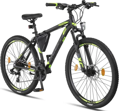 Produktbild von Aluminiowa rama roweru górskiego Licorne Bike Effect Premium Shimano, kolor:czarny/limonkowy (2x hamulce tarczowe), cal:27,5