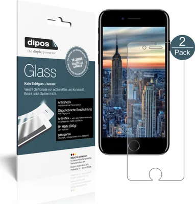 Obrázok produktu pre 2x ochranná fólia pre Apple iPhone SE 2 matná - proti nárazom 9H fólia dipos Glass plastové sklo