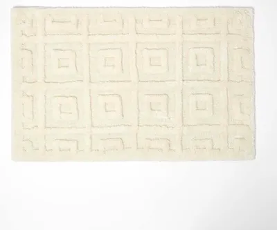 Produktbild von HOMESCAPES Badematte creme, 50 x 80 cm - Badteppich geometrisch gemustert