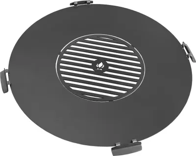 Produktbild von CookKing 222386 Grillplatte für Feuerschale Feuerstelle Terrassenschale 78cm mit Grillrost 36cm und 4 Griffen