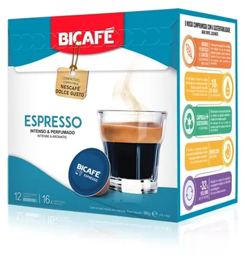 Obrázok produktu pre BICAFE Espresso – kapsule kompatibilné so systémom Dolce Gusto – 16 kapsúl