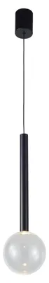 Obrázok produktu pre Jednoplamenné LED závesné svietidlo Alinos, čierne, 6 W, teplá biela, 200 lm, kov, rozmery: 150 x 12 x 12 cm, IP20, Italux