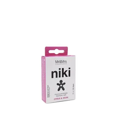 Produktbild von Mr&Mrs Niki Auto Lufterfrischer Nachfüllpackung JRNIKIBX005V00 Nachfüllpackung für Autoduft, Citrus&Musk, Schwarz