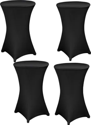 Produktbild von 4x Julido Stehtischhusse Husse Stehtisch Schwarz Stretch Ø 60cm Bistrotisch