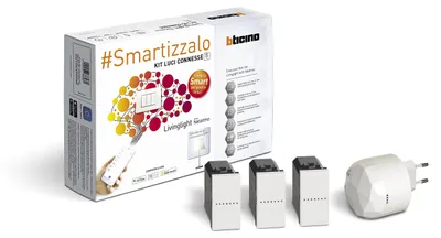 Smart Lichtset, 1 Gateway + 3 Schalter, App/Sprache, Weiß